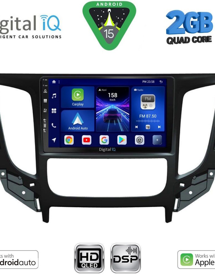 DIGITAL IQ BXC 3437_CPAA CLIMA (9inc) MULTIMEDIA TABLET for MITSUBISHI L200 mod. 2015-2019 with CLIMA