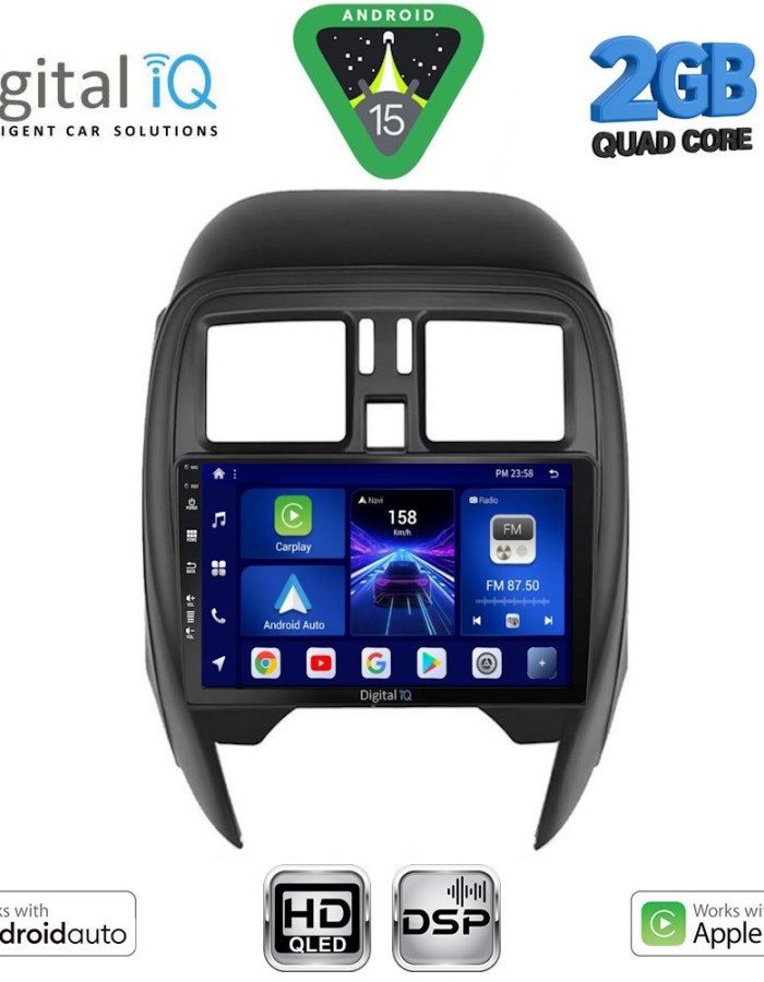 DIGITAL IQ BXC 3451_CPAA (SQUARE) (9inc) MULTIMEDIA TABLET for NISSAN MICRA mod. 2014-2017