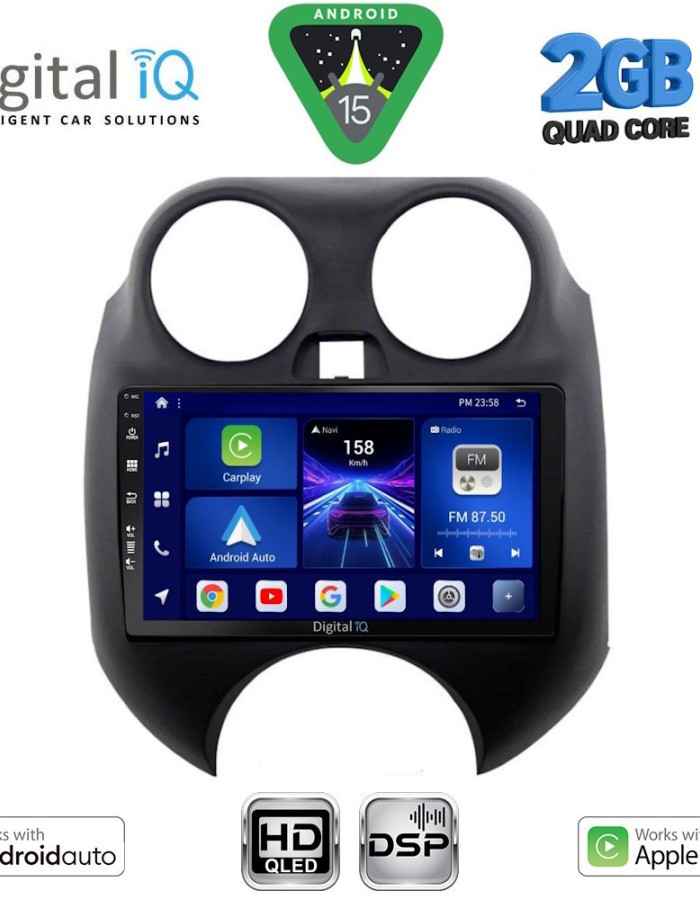 DIGITAL IQ BXC 3459_CPAA (9inc) MULTIMEDIA TABLET for NISSAN MICRA mod. 2010-2014