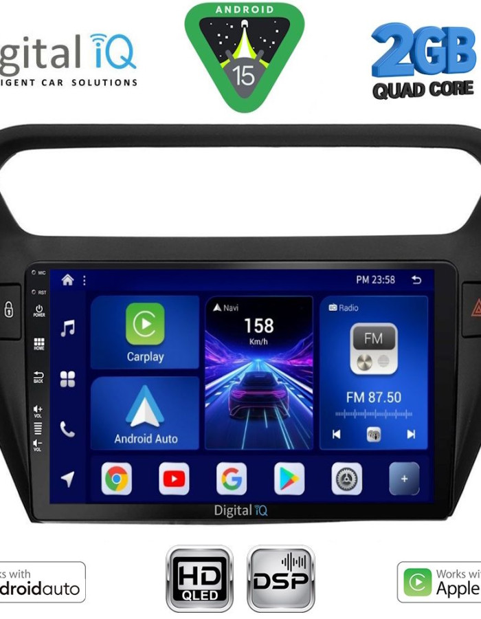 DIGITAL IQ BXC 3511BL_CPAA (9inc) MULTIMEDIA TABLET for CITROEN ELYSEE – PEUGEOT 301 mod. 2013> (BLACK)