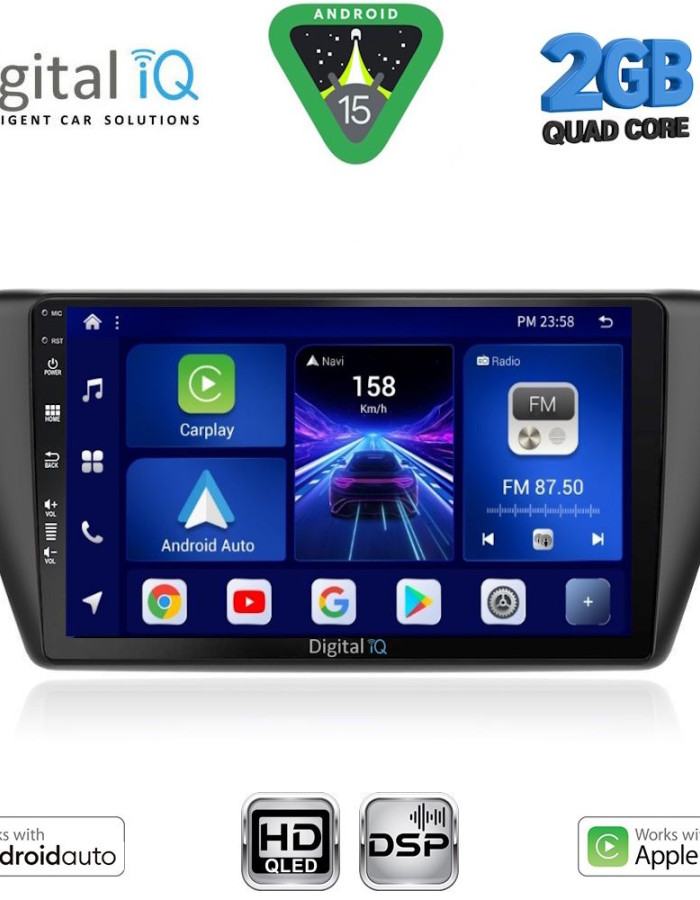 DIGITAL IQ BXC 3582_CPAA (9inc) MULTIMEDIA TABLET for SKODA FABIA mod. 2015-2022