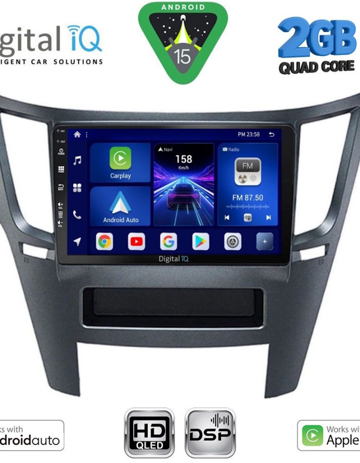 DIGITAL IQ BXC 3667_CPAA (9inc) MULTIMEDIA TABLET for SUBARU LEGACY – OUTBACK mod. 2009-2014