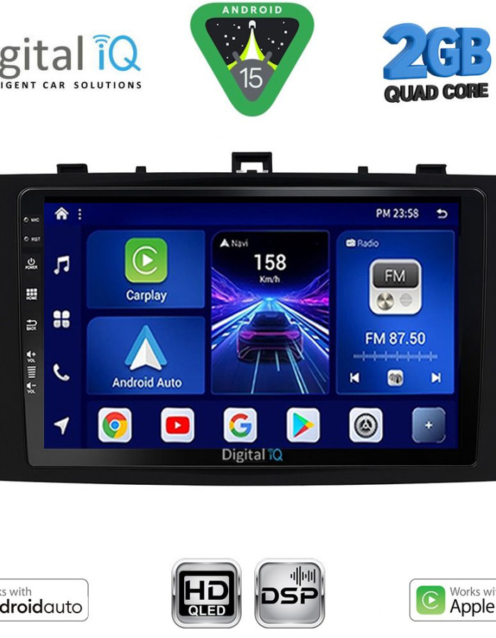DIGITAL IQ BXC 3705BL_CPAA (9inc) MULTIMEDIA TABLET for TOYOTA AVENSIS (T27) mod. 2009-2015 (BLACK)