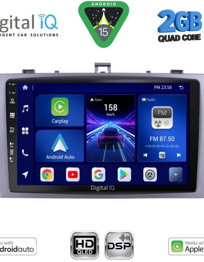 DIGITAL IQ BXC 3705SL_CPAA (9inc) MULTIMEDIA TABLET for TOYOTA AVENSIS (T27) mod. 2009-2015 (SILVER)