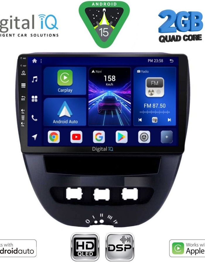 DIGITAL IQ BXC 3707_CPAA (10inc) MULTIMEDIA TABLET for CITROEN C1-PEUGEOT 107-TOYOTA AYGO mod. 2005-2014