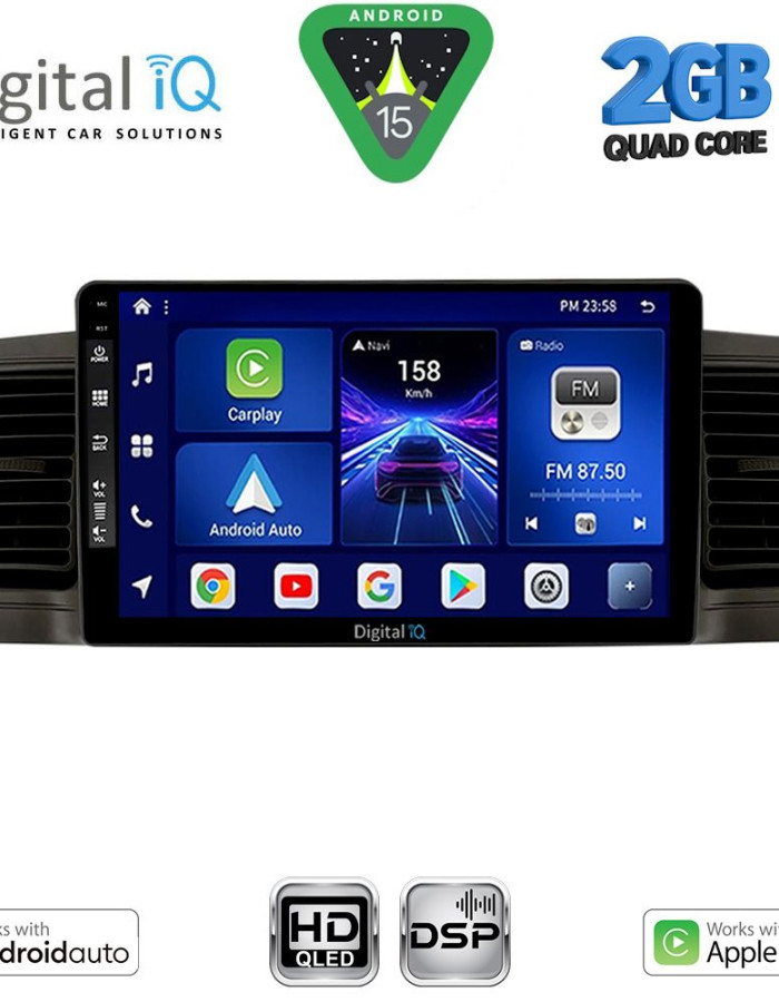 DIGITAL IQ BXC 3712BL_CPAA (9inc) MULTIMEDIA TABLET for TOYOTA COROLLA mod. 2001-2006 (BLACK)