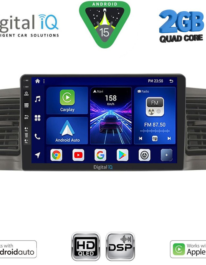 DIGITAL IQ BXC 3712GR_CPAA (9inc) MULTIMEDIA TABLET for TOYOTA COROLLA mod. 2001-2006 (GREY)