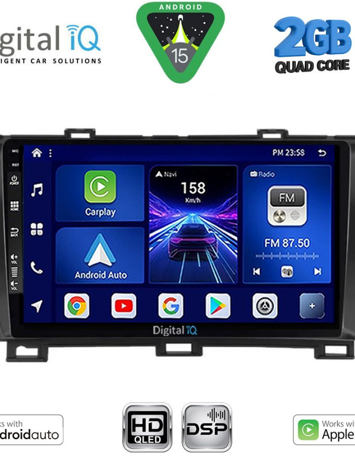 DIGITAL IQ BXC 3726BL_CPAA (9inc) MULTIMEDIA TABLET for TOYOTA PRIUS mod. 2009-2015 (BLACK)