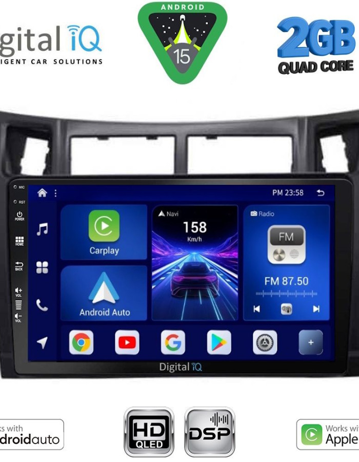 DIGITAL IQ BXC 3736BL_CPAA (9inc) MULTIMEDIA TABLET for TOYOTA YARIS mod. 2006-2011 (BLACK)