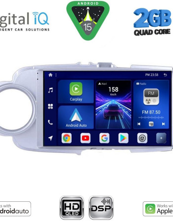 DIGITAL IQ BXC 3737SL_CPAA (9inc) MULTIMEDIA TABLET for TOYOTA YARIS mod. 2011-2015 (SILVER)