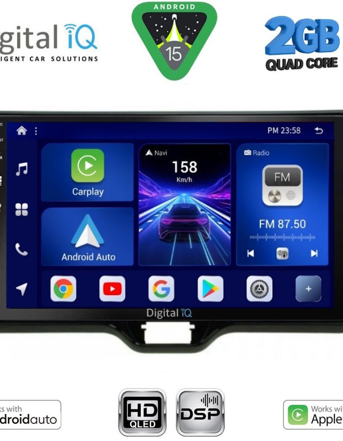 DIGITAL IQ BXC 3738_CPAA (10inc) MULTIMEDIA TABLET for TOYOTA YARIS mod. 2020-2026 - MAZDA 2 mod. 2023-2026