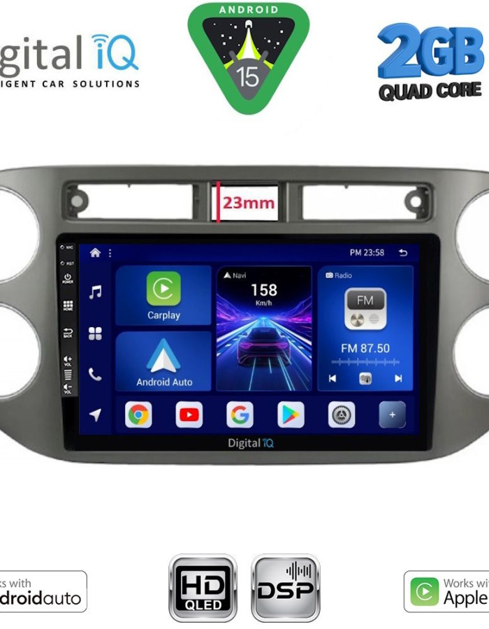 DIGITAL IQ BXC 3760GR_CPAA (9inc) MULTIMEDIA TABLET for  VW TIGUAN  mod. 2011-2016 (GREY)