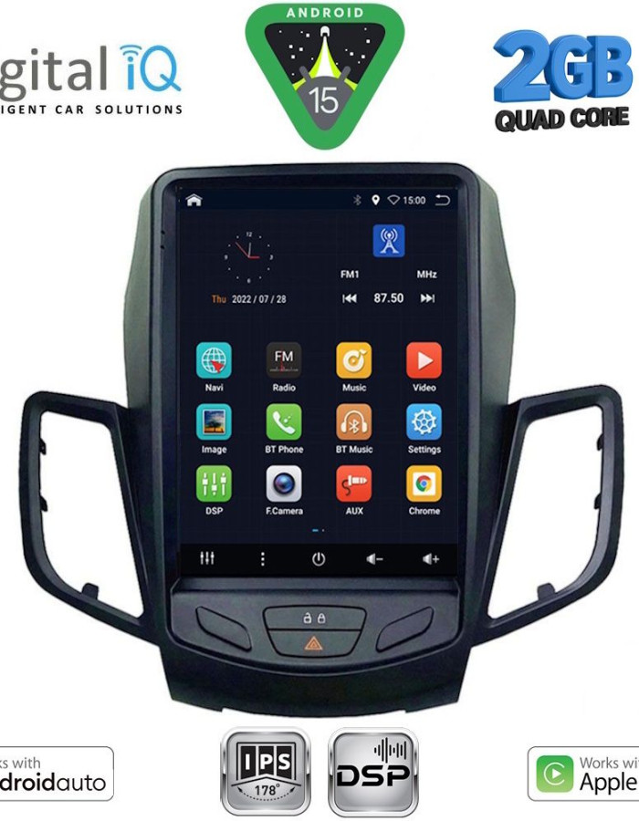 DIGITAL IQ BXC 3854_CPAA TESLA STYLE for FORD FIESTA mod. 2008-2017