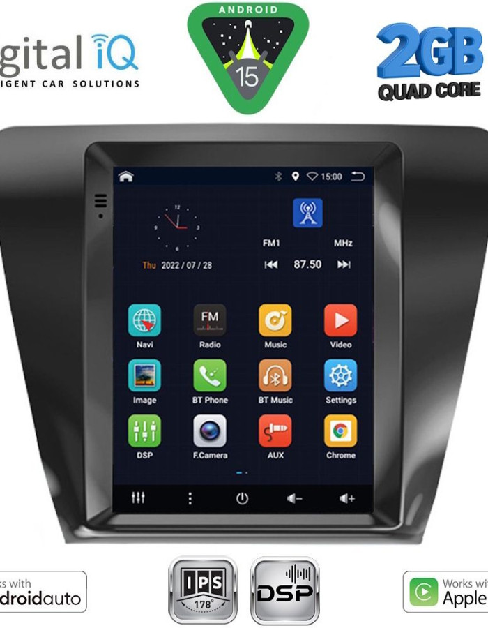 DIGITAL IQ BXC 3917_CPAA TESLA STYLE for SKODA OCTAVIA 7 mod. 2013-2020