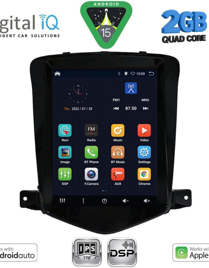 DIGITAL IQ BXC 3925_CPAA TESLA STYLE for CHEVROLET CRUZE mod. 2008-2012