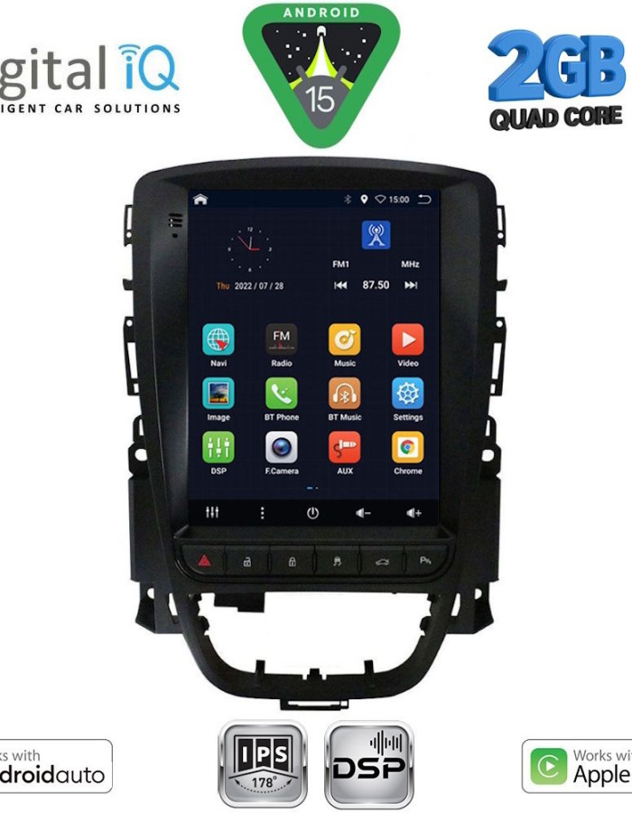 DIGITAL IQ BXC 3972_CPAA TESLA STYLE for OPEL ASTRA J mod. 2011-2016