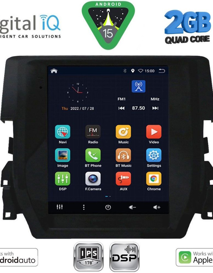 DIGITAL IQ BXC 3975_CPAA TESLA STYLE for HONDA CIVIC mod. 2016-2021