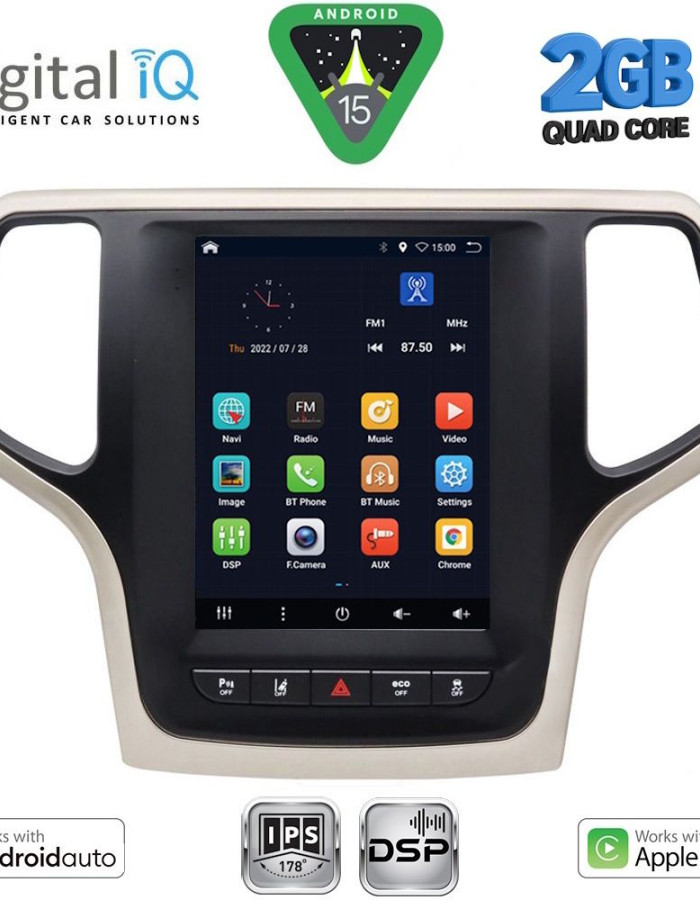 DIGITAL IQ BXC 3983_CPAA TESLA STYLE for JEEP GRAND CHEROKEE mod. 2014-2019