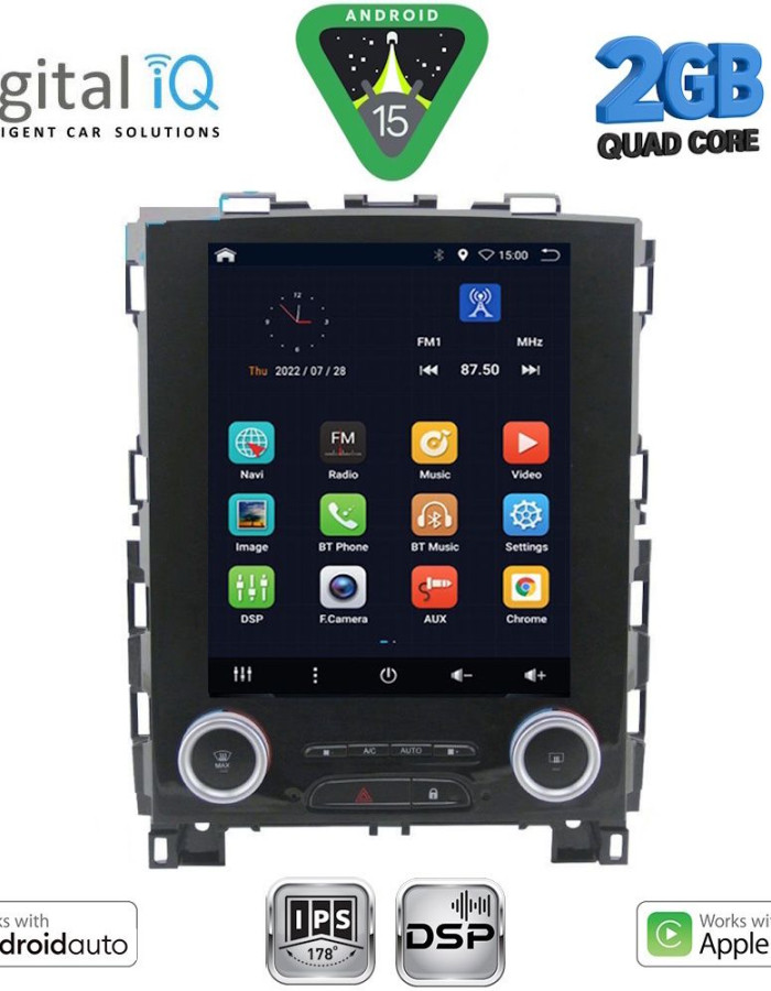 DIGITAL IQ BXC 3998_CPAA TESLA STYLE for RENAULT KOLEOS – MEGANE 4 mod. 2016-2025