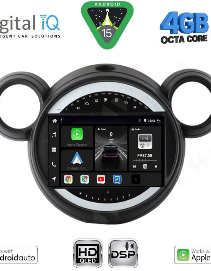 DIGITAL IQ BXF 16065_CPAA (9inc) MULTIMEDIA TABLET for MINI COUNTRYMAN (R60) mod. 2010-2016 - PACEMAN (R61) mod. 2013-2016