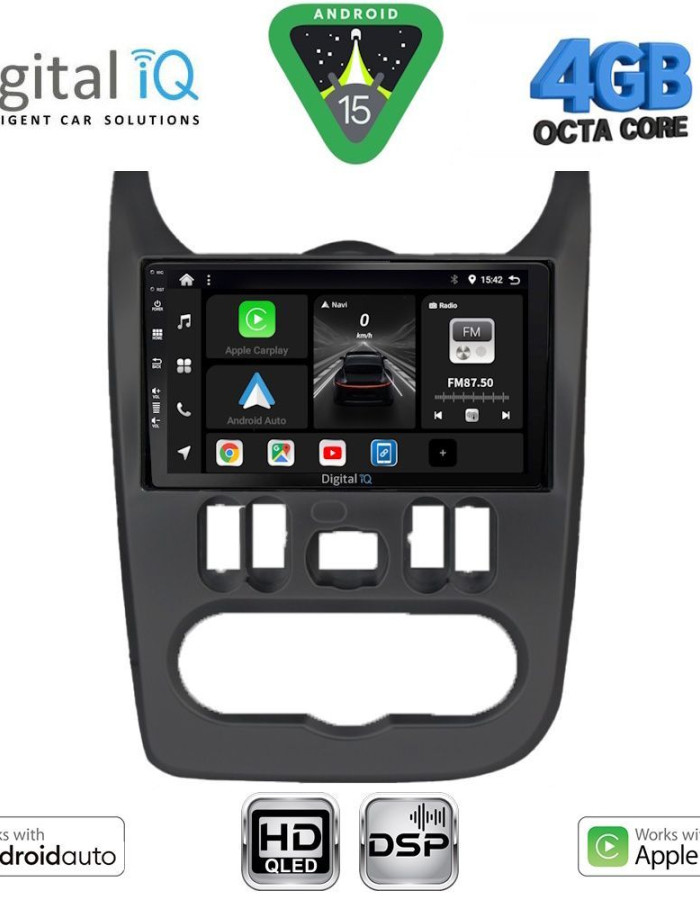 DIGITAL IQ BXF 16101BL_CPAA (9inc) MULTIMEDIA TABLET for DACIA DUSTER – LOGAN – SANDERO mod. 2006-2012 (BLACK)