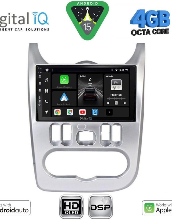 DIGITAL IQ BXF 16101SL_CPAA (9inc) MULTIMEDIA TABLET for DACIA DUSTER – LOGAN – SANDERO mod. 2006-2012 (SILVER)