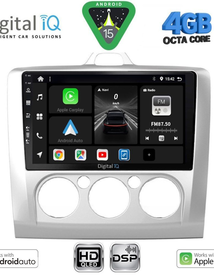 DIGITAL IQ BXF 16156SL_CPAA A/C (9inc) MULTIMEDIA TABLET for FORD FOCUS mod. 2005-2012 (SILVER)