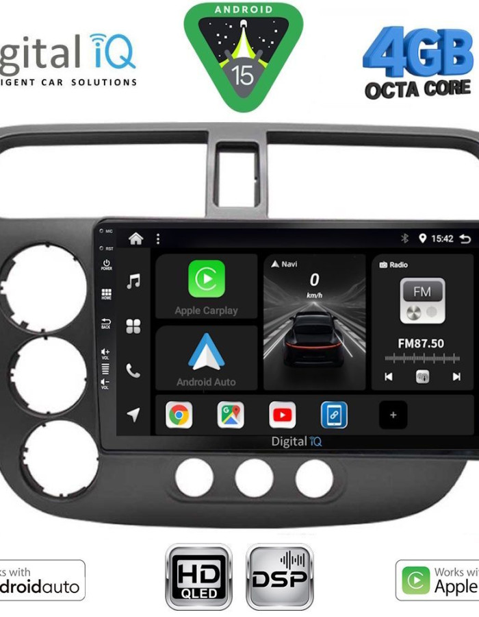DIGITAL IQ BXF 16187_CPAA (9inc) MULTIMEDIA TABLET for HONDA CIVIC 4D mod. 2001-2006