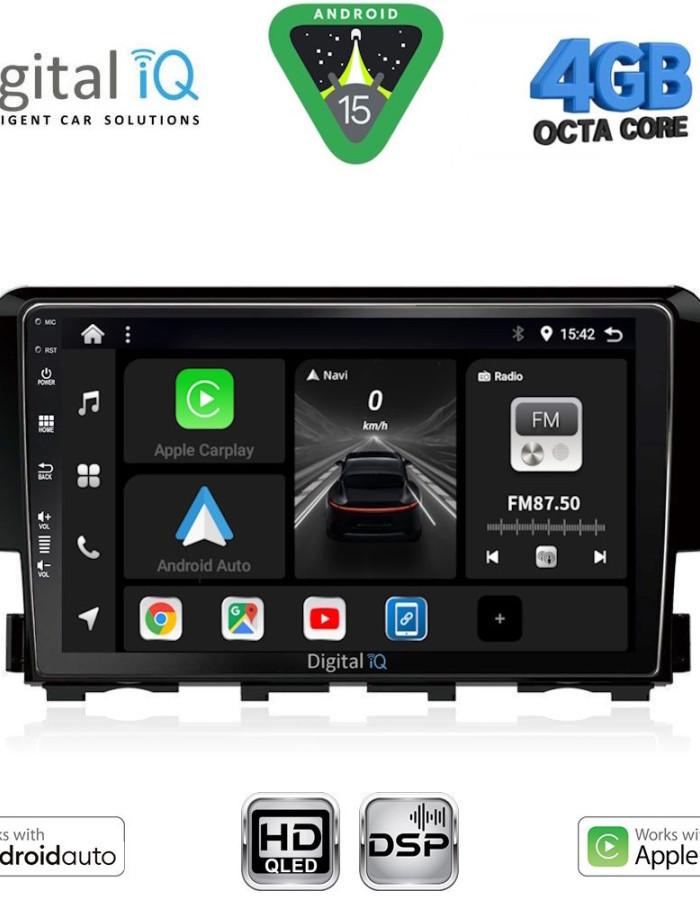 DIGITAL IQ BXF 16191_CPAA (9inc) MULTIMEDIA TABLET for HONDA CIVIC mod. 2016-2021