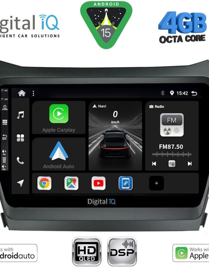 DIGITAL IQ BXF 16238_CPAA (9inc) MULTIMEDIA TABLET for HYUNDAI IX45 - SANTA FE mod. 2013-2017