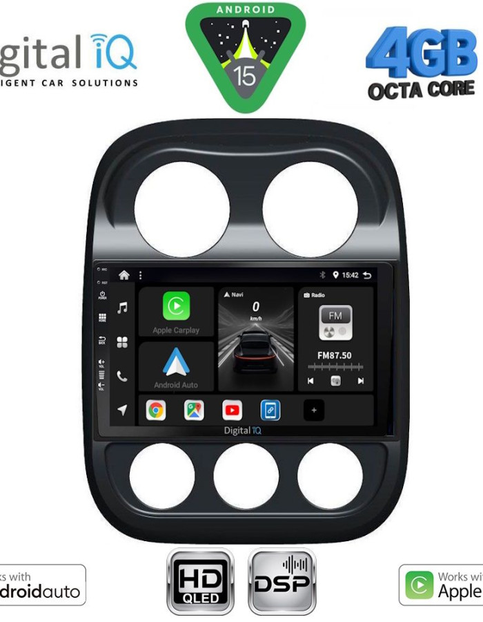 DIGITAL IQ BXF 16277_CPAA (10inc) MULTIMEDIA TABLET for JEEP COMPASS - PATRIOT mod. 2007-2016