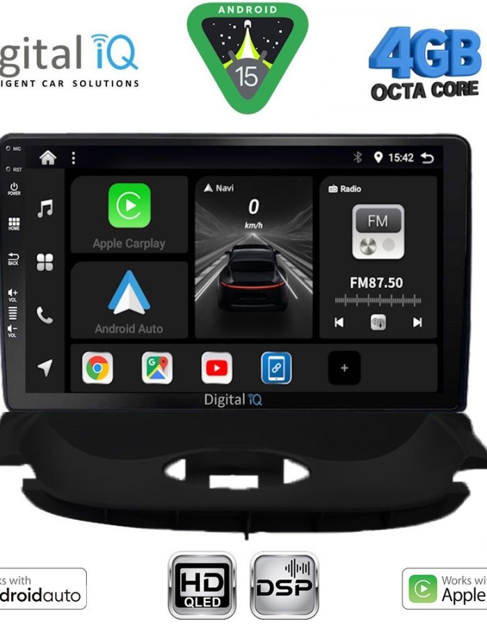 DIGITAL IQ BXF 16505_CPAA (9inc) MULTIMEDIA TABLET for PEUGEOT 206 mod. 1998-2006