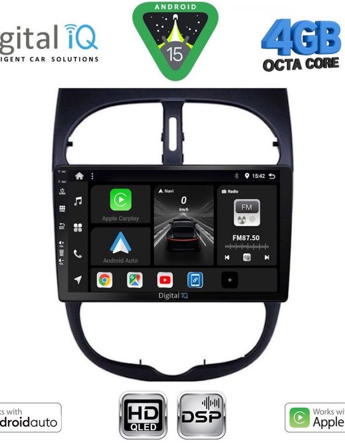 DIGITAL IQ BXF 16506_CPAA (9inc) MULTIMEDIA TABLET for PEUGEOT 206 mod. 1998-2006