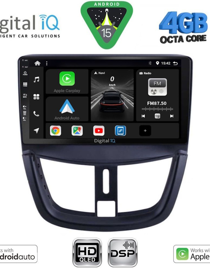 DIGITAL IQ BXF 16507_CPAA (9inc) MULTIMEDIA TABLET for PEUGEOT 207 mod. 2007-2014