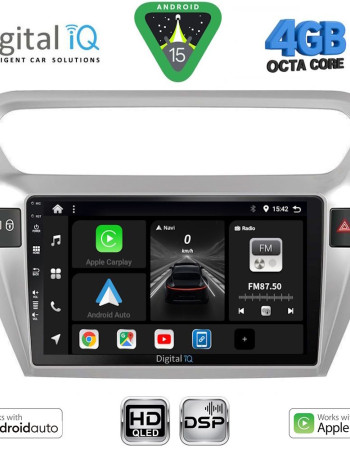 DIGITAL IQ BXF 16511SL_CPAA (9inc) MULTIMEDIA TABLET for CITROEN ELYSEE – PEUGEOT 301 mod. 2013-2026 (SILVER)
