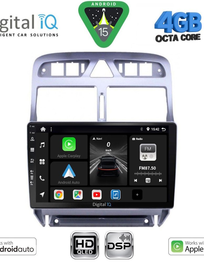 DIGITAL IQ BXF 16512_CPAA (9inc) MULTIMEDIA TABLET for PEUGEOT 307 mod. 2001-2008