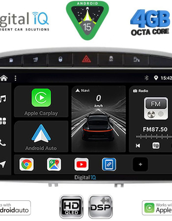 DIGITAL IQ BXF 16513SL_CPAA (9inc) MULTIMEDIA TABLET for PEUGEOT 308 mod. 2007-2012 - RCZ mod. 2009-2015 (SILVER)