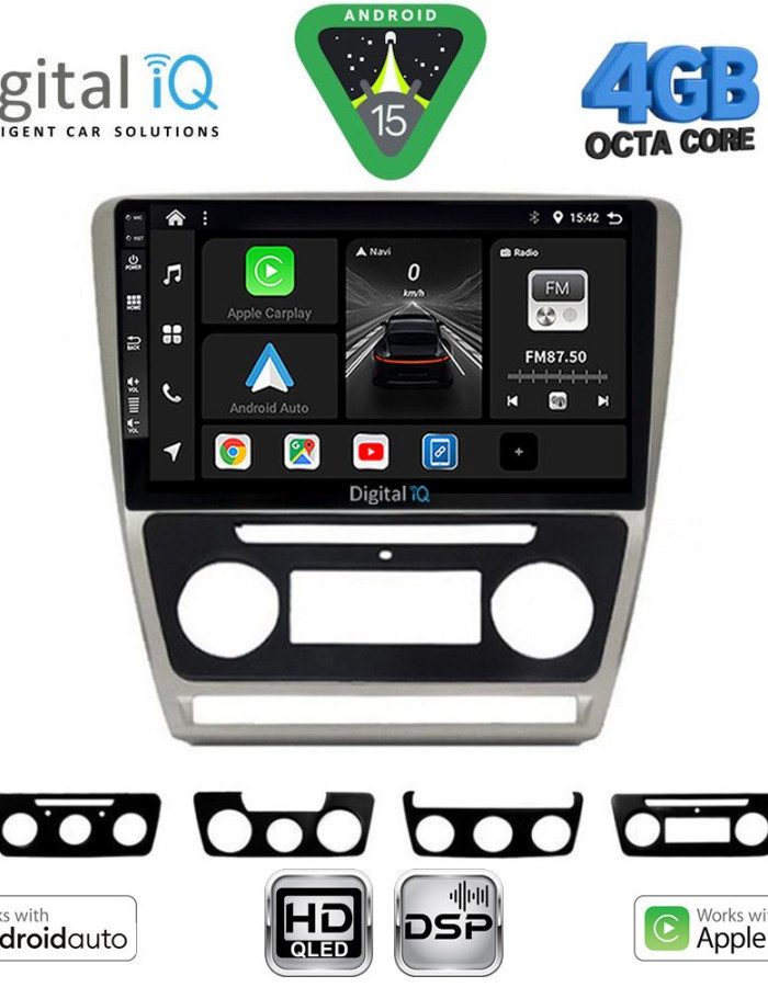 DIGITAL IQ BXF 16595SL_CPAA (10inc) MULTIMEDIA TABLET for SKODA OCTAVIA 5 mod. 2005-2012 (SILVER)