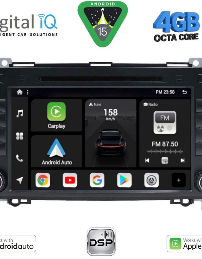 DIGITAL IQ BXF 668_CPAA (8'' DVD) MULTIMEDIA SYSTEM for MERCEDES A – B – SPRINTER – VITO – VIANO mod. 2007-2019