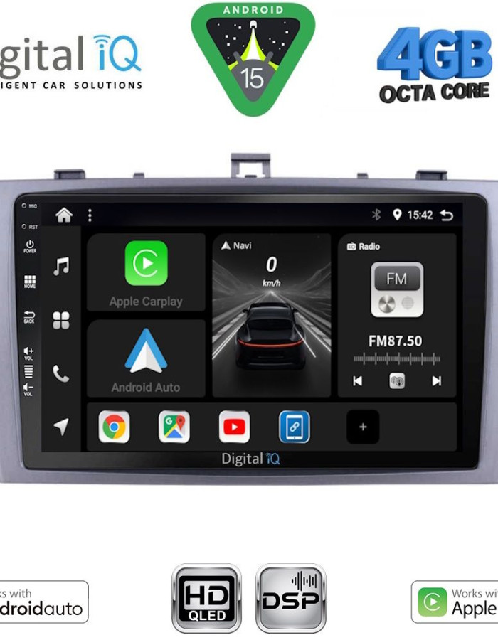 DIGITAL IQ BXF 16705SL_CPAA (9inc) MULTIMEDIA TABLET for TOYOTA AVENSIS (T27) mod. 2009-2015 (SILVER)