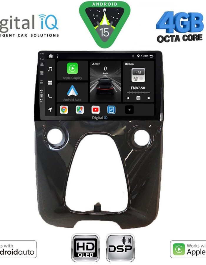 DIGITAL IQ BXF 16708_CPAA A/C (10inc) MULTIMEDIA TABLET for CITROEN C1-PEUGEOT 108-TOYOTA AYGO mod. 2014-2022