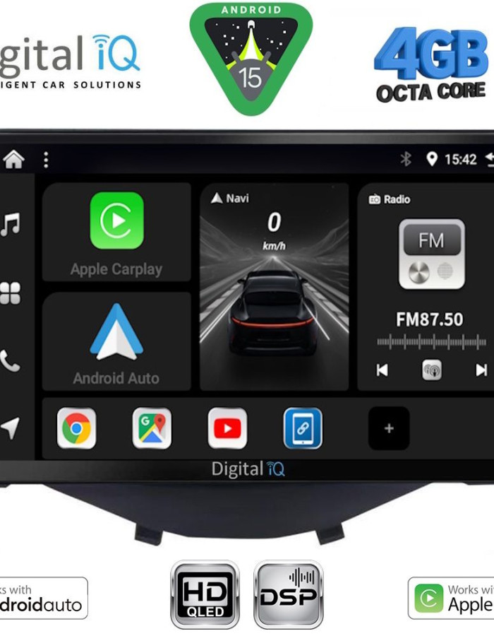 DIGITAL IQ BXF 16715_CPAA CLIMA-A/C (9inc) MULTIMEDIA TABLET for CITROEN C1-PEUGEOT 108-TOYOTA AYGO mod. 2014-2022