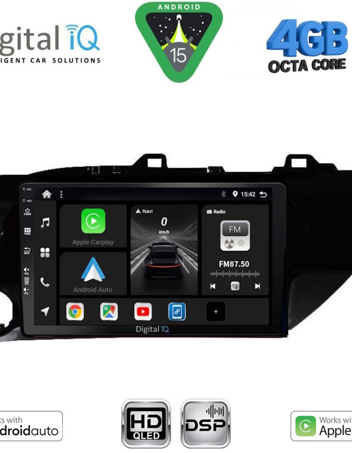DIGITAL IQ BXF 16721_CPAA (10inc) MULTIMEDIA TABLET for TOYOTA HILUX mod. 2017-2026