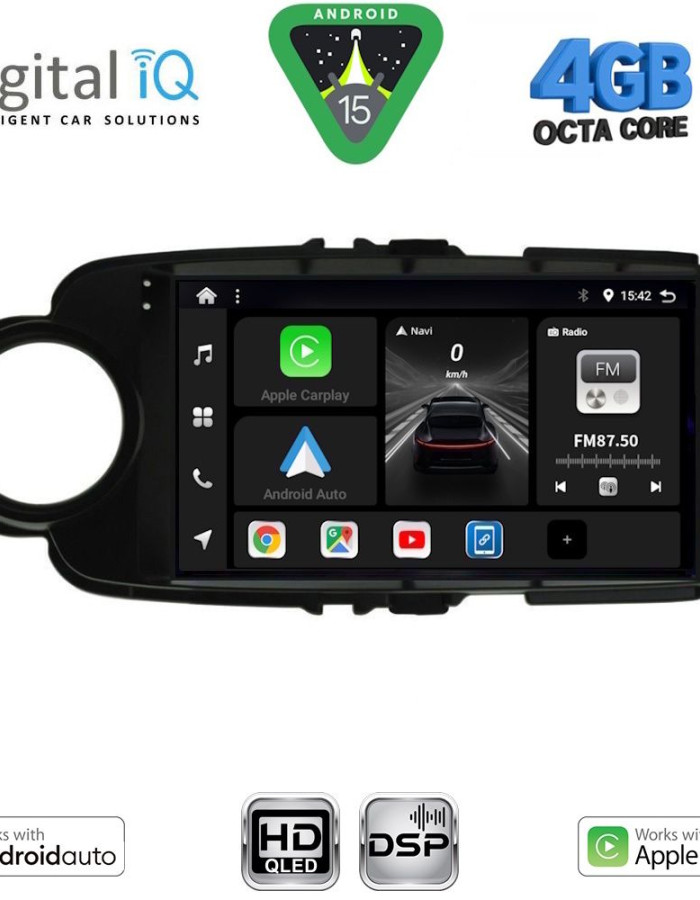 DIGITAL IQ BXF 16737BL_CPAA (9inc) MULTIMEDIA TABLET for TOYOTA YARIS mod. 2011-2015 (BLACK)