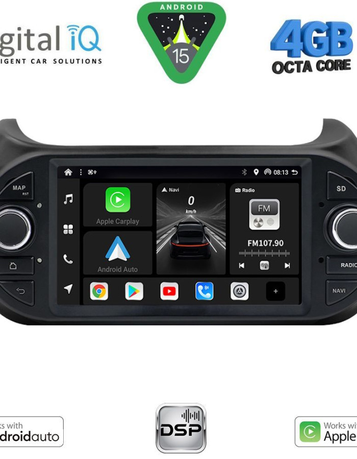 DIGITAL IQ BXF 692_CPAA (7" DVD) MULTIMEDIA SYSTEM for CT NEMO – FT FIORINO-QUBO – PG BIPPER mod. 2008-2018