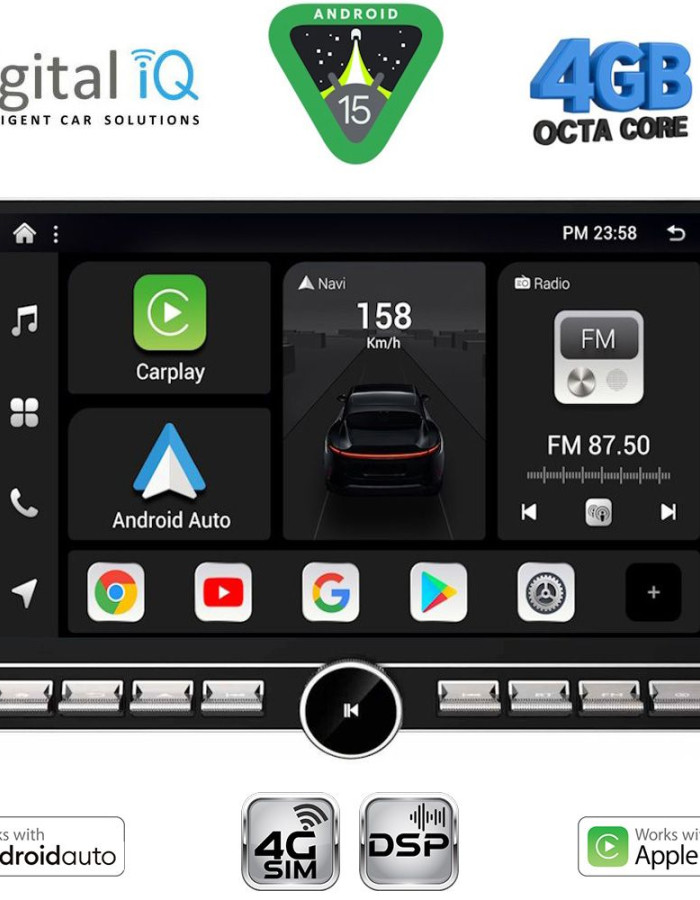DIGITAL IQ BXF 6950_CPAA (10.1'' DIN) MULTIMEDIA TABLET 1DIN with 4G SIM