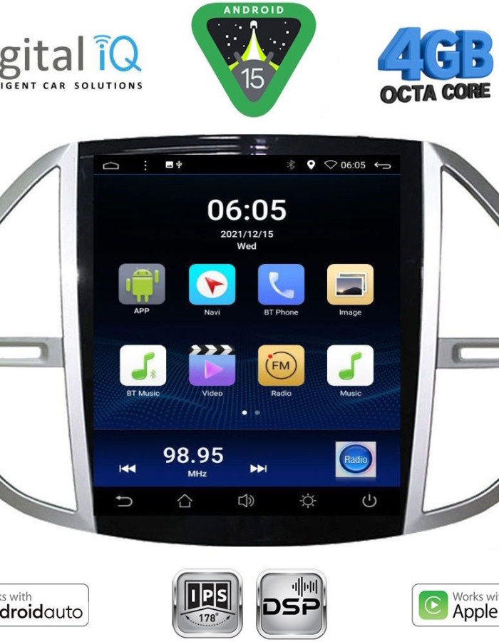 DIGITAL IQ BXF 6960_CPAA TESLA STYLE for MERCEDES VITO mod. 2015-2024