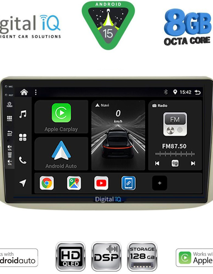 DIGITAL IQ BXF 7130BG_CPAA (9inc) MULTIMEDIA TABLET for FIAT 500 mod. 2007-2015 (BEIGE)