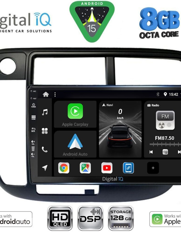 DIGITAL IQ BXF 7186_CPAA CLIMA (9inc) MULTIMEDIA TABLET for HONDA CIVIC mod. 1995-2001