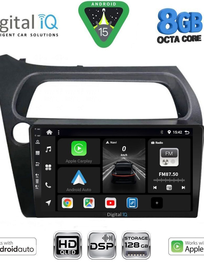 DIGITAL IQ BXF 7189_CPAA (9inc) MULTIMEDIA TABLET for HONDA CIVIC 3D-5D mod. 2006-2012